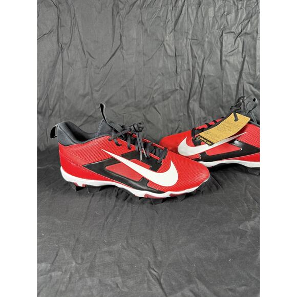 Nike Alpha Huarache 4 Keystone Baseball Shoes Mens 11.5 Cleats New Red Black - Picture 1 of 9